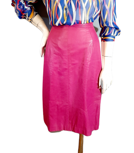 hot pink slim leather skirt 90s 2 vintage.png