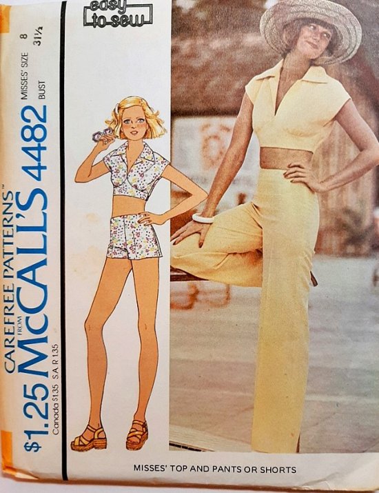 mccalls pattern 1970s shorts pants halter top vtg 1.jpg