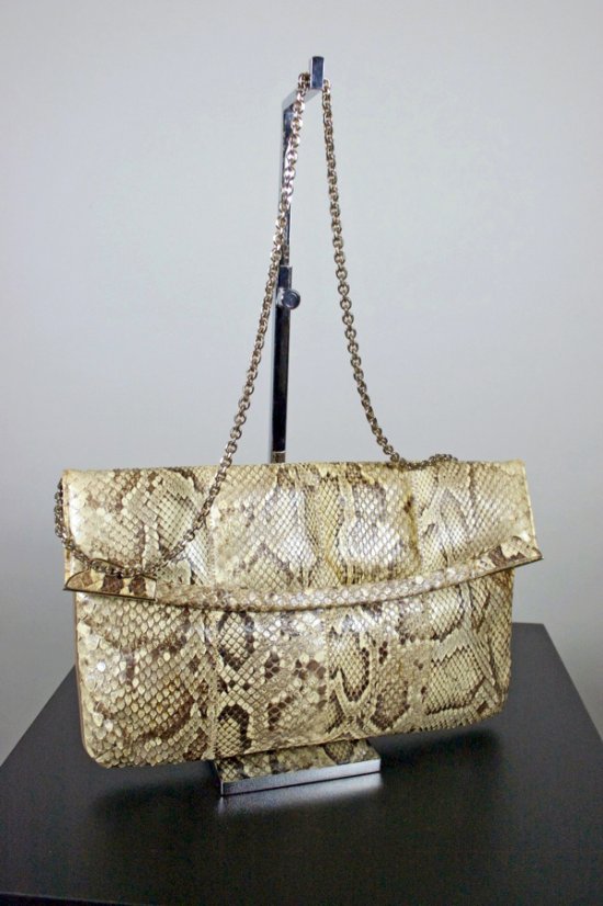 P407-snakeskin 1970s shoulder bag envelope clutch purse - 01.jpg