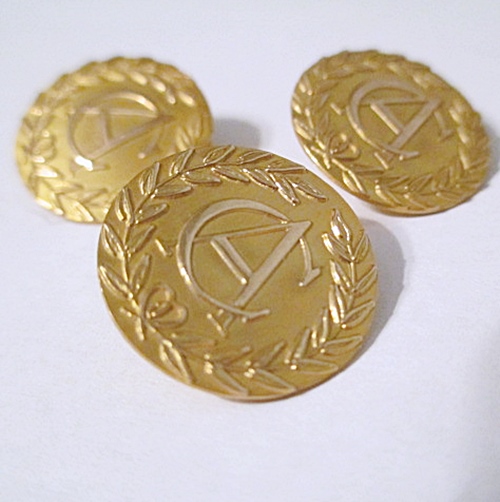 14 K gold thin vintage buttons , shank buttons.JPG