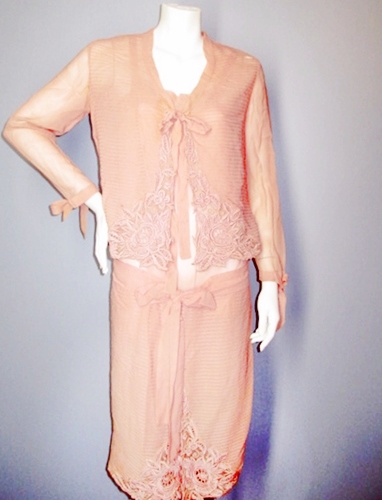 1920s peach silk crepe dress with cut work antique.JPG