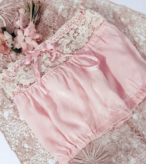 1920s pink silk flapper camisole bralette,antique vintage.jpg