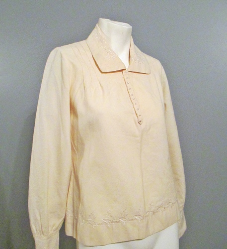 1920s wool blouse embroidered long sleeves,anothertimevintageapparel.JPG
