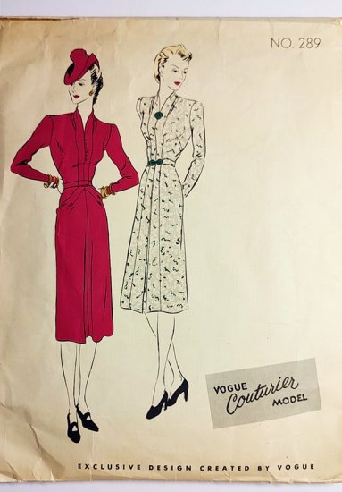 1930s 40s vintage vogue couturier model pattern elegant dress.jpg