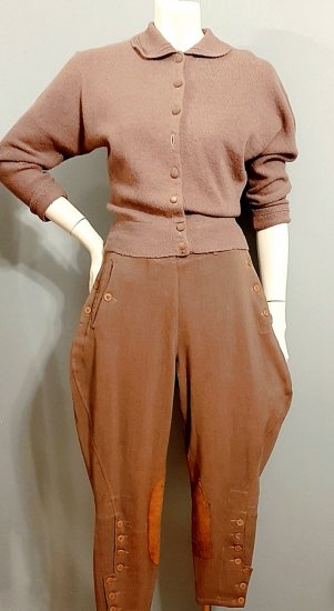 1930s vintage johdpurs riding pants,genuine riding pants,brown twill,bettebegoodvintage.jpg