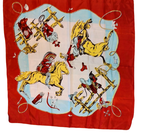 1940s 50 red western cowboy theme scarf-PhotoRoom.png-PhotoRoom.png