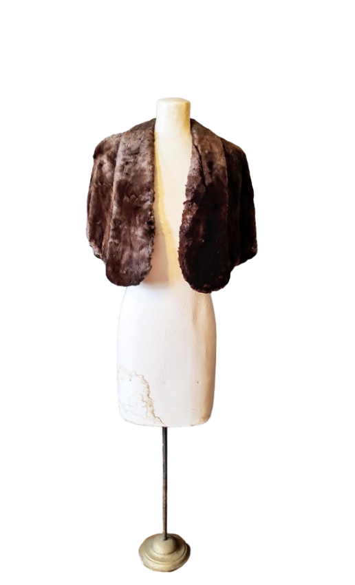 1940s 50s brown fur cape stole coat 2-Photoroom.png-Photoroom.png