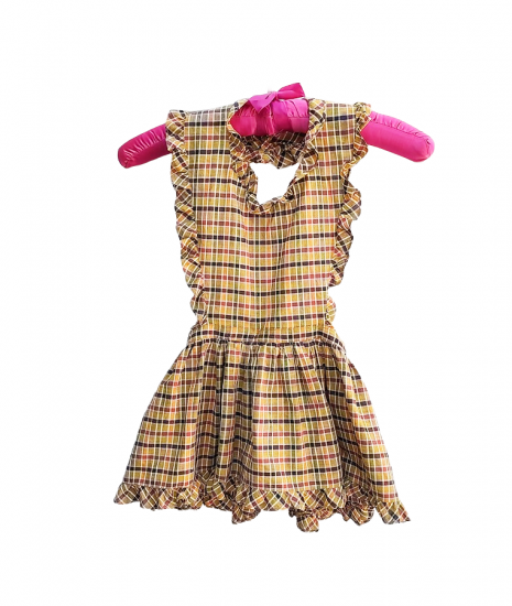 1940s girls pinafore plaid dress ruffles vintage full skirt 1.png