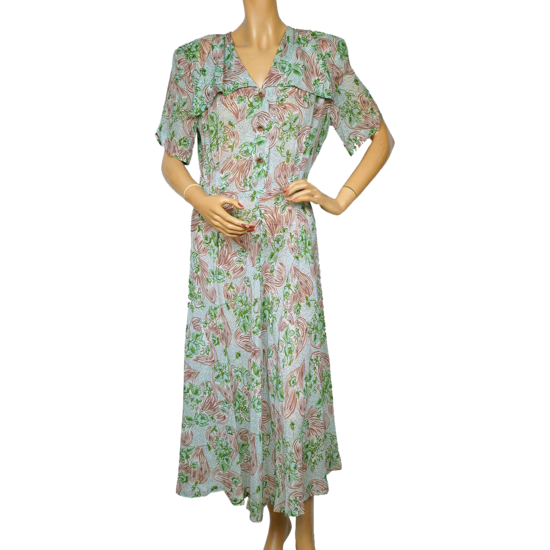 1940s Novelty Print Rayon Chiffon Dress.png