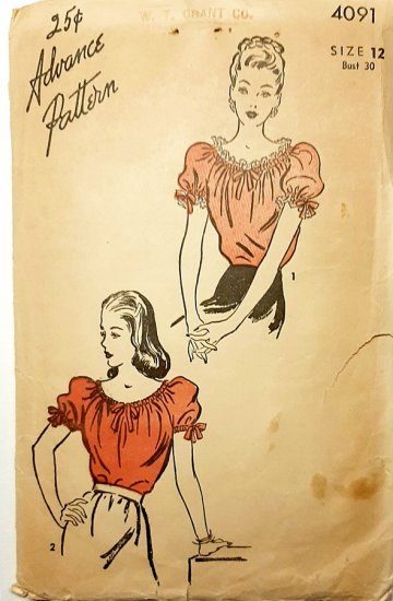 1940s peasant blouse patter,not used,vintage.jpg