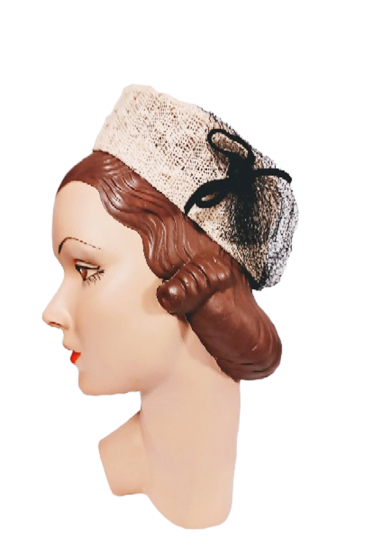 1940s straw structured pillbox shape hat vintage homefront anothertimevintageapparel 1.png