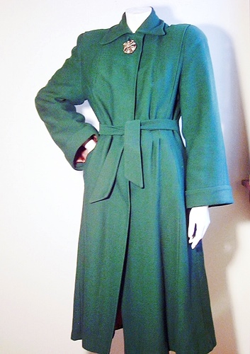 1940s vintage green coat,anothertimevintageapparel.JPG