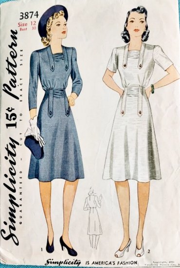 1940s vintage pattern dress waist details simplicity.jpg