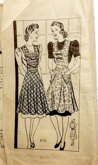 1940s vintage pinafore apron pattern,unused.jpg
