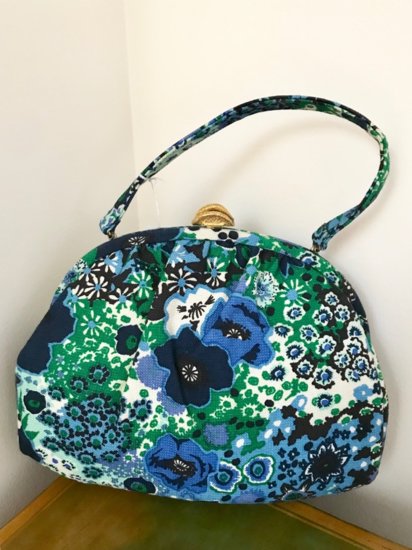 1950s 1960s handbag floral print blue green flowers.jpg