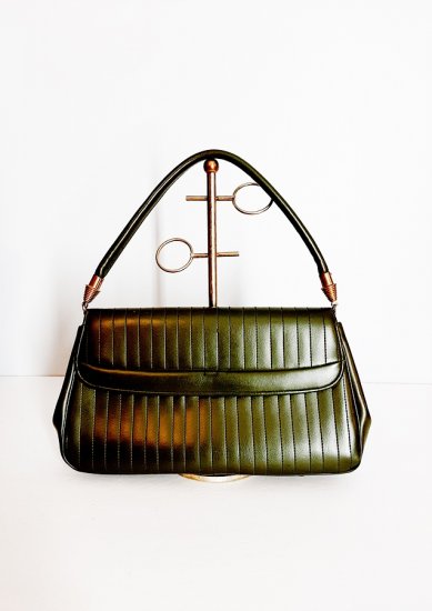 1950s 60s green olive handbag purse,short strap,bettebegoodvintage.jpg