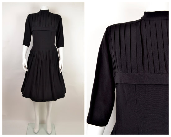 1950s black pleated dress 1.jpg
