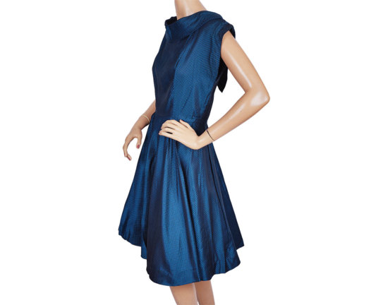1950s Blue Taffeta Dress.jpg