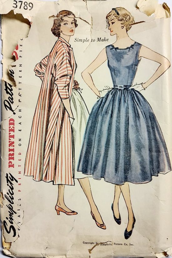 1950s dress and coat sewing pattern fit flare original vintage.jpg