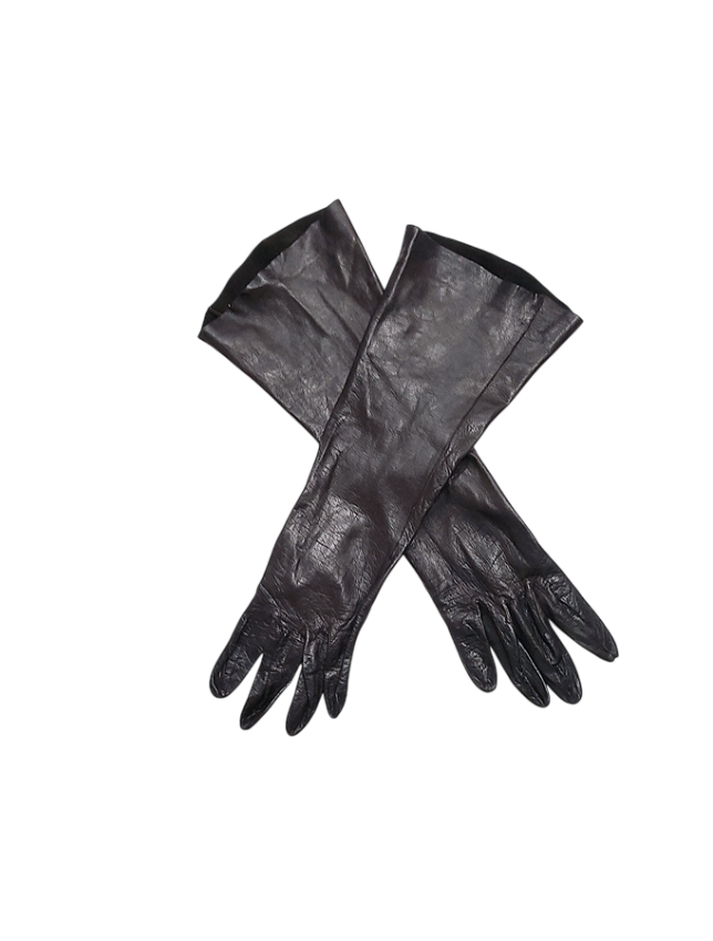 1950s longer length thin black leather vintage gloves-Photoroom.png