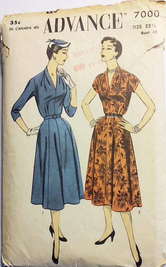 1950s vintage large size dress pattern  advance.jpg