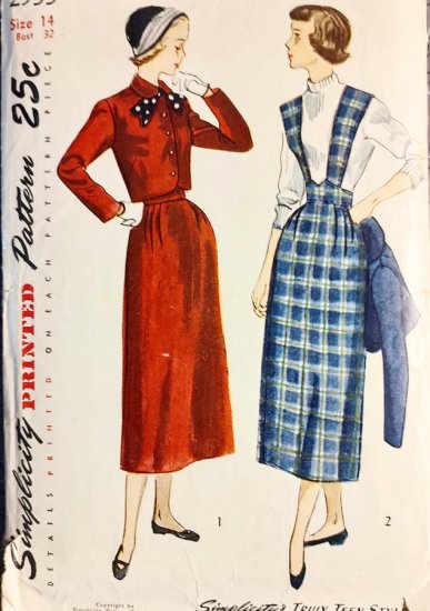 1950s vintage original sewing pattern skirt jumper jacket pattern simplicity.jpg