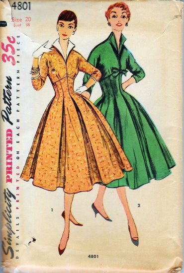 1950s vintage pattern dress, fit flare dress,lucy style,anothertimevintageapparel,bust 38.jpg