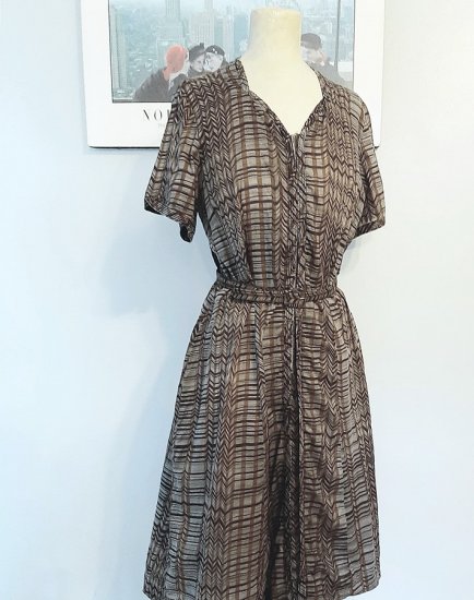 1950s vintage volup large size dress,lucy,rockabilly,bust 46,brown,bettebegoodvintage.jpg
