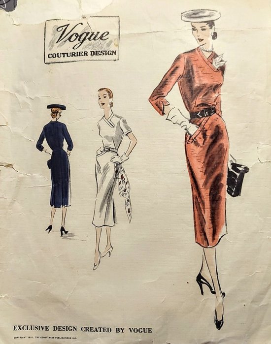 1950s vogue couturier design dress pattern vintage slim fit.jpg