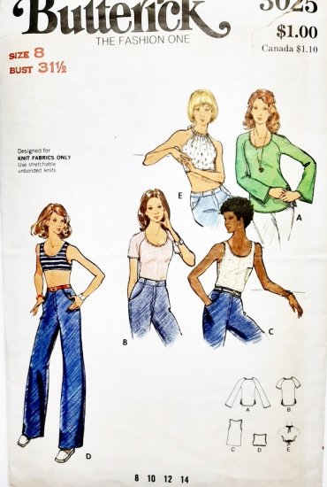 1970s pattern for vintage tops,sweaters,halter,xs, butterick.jpg