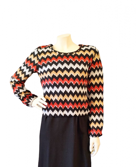 1970s red black zig zag knit top blouse another time vintage apparel.png