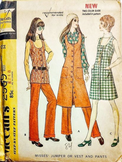 1970s vintage macalls pattern long vest pants jumper boho hippy 1.jpg