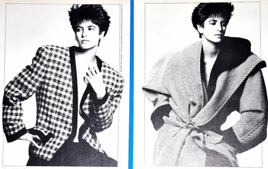 1980's - Women's Fashion Dress GIORGIO ARMANI Coat Vintage Print AD .png