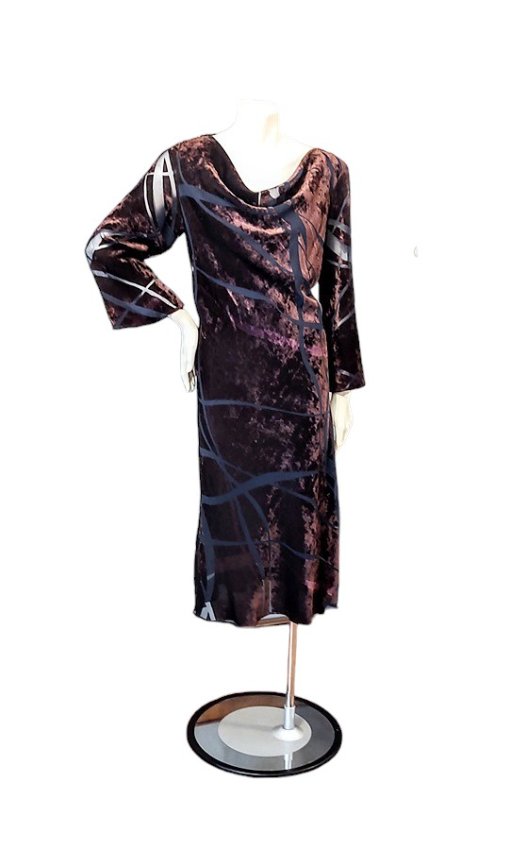 1990s burn out velvet bias cut plum brown print dress vintage 2-Photoroom.jpg