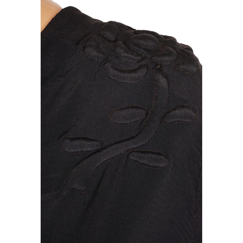 30s Black Crepe Dress Floral Work vfg.jpg