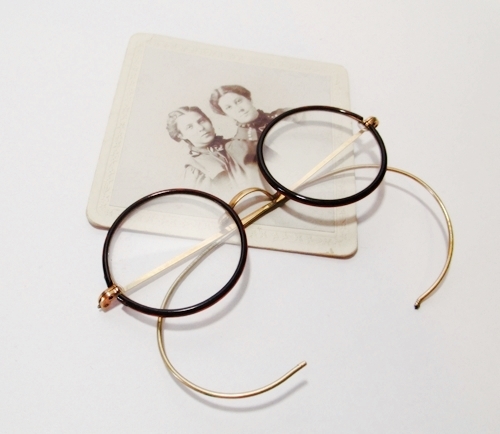 30s,vintage eyeglasses,brown plastic,antique,anothertimevintageapparel.JPG