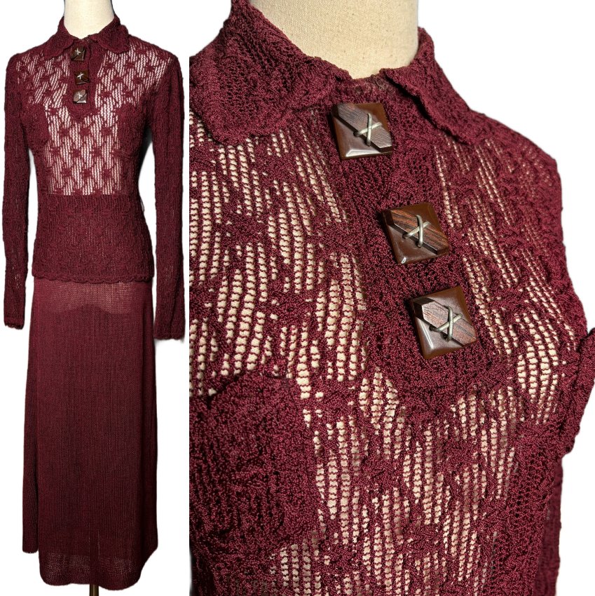 30s wine knit sweater and skirt set.JPEG