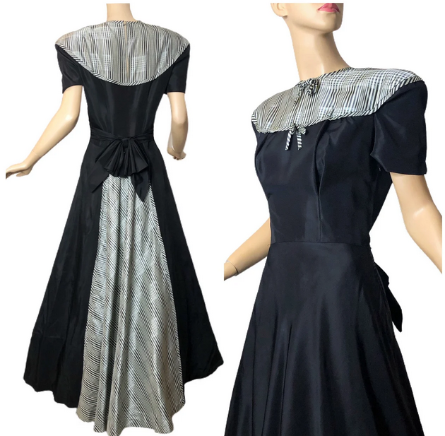 40s black and white evening dress.png