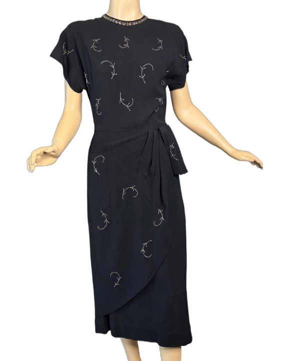 40s black dress silver branches beading.png