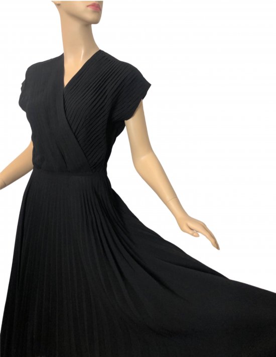 40s black sheer pleated dress.jpeg