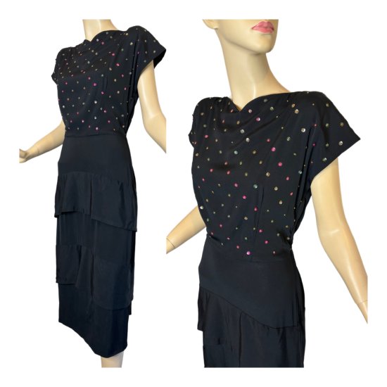 40s black studs and confetti sequin dress.JPG