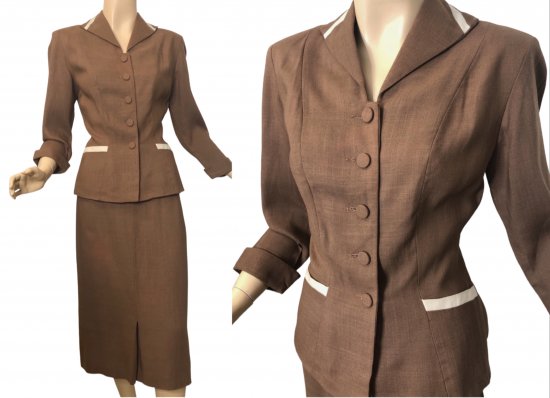 40s brown linen suit gallery.JPG