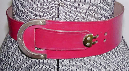 50 vintage red belt,anothertimevintageapparel.JPG