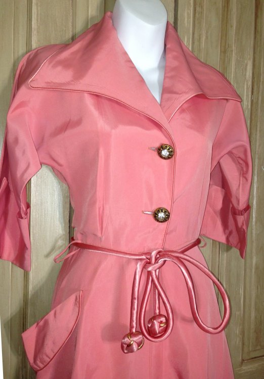 50s salmon taffeta lounge robe (7).jpg