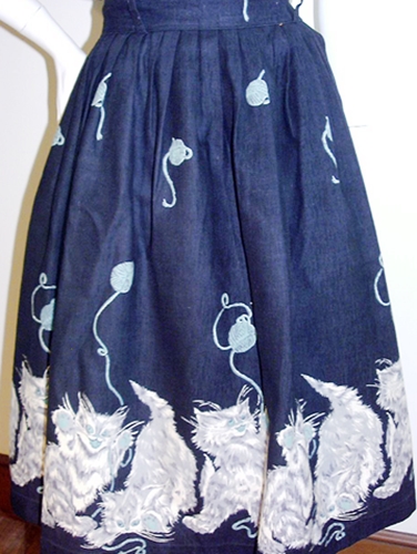 50s vintage cat skirt,anothertimevintageapparel.JPG