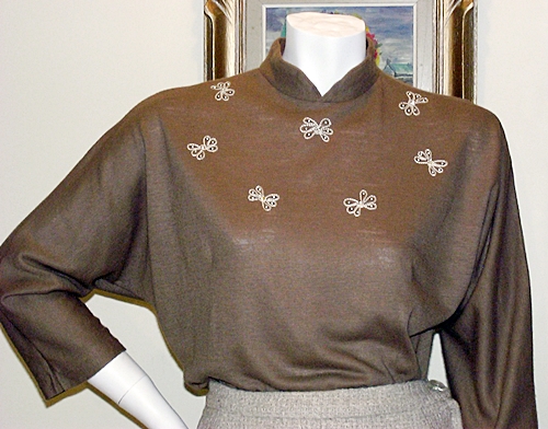 50s wool blouse with bows,anothertimevintageapparel.JPG