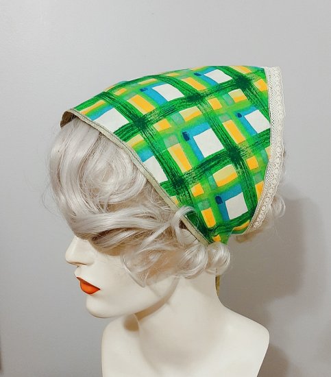 60s green mod head scarf vintage.jpg