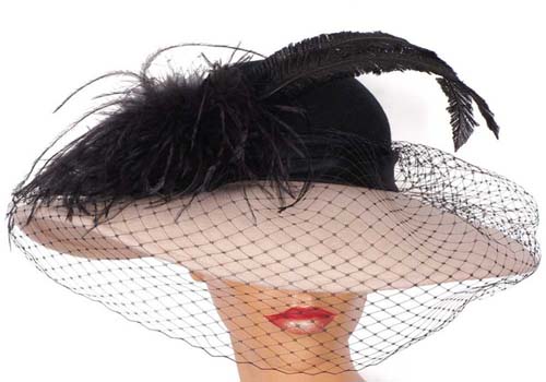 70s Beige and Black Wide Brim Hat vfg.jpg