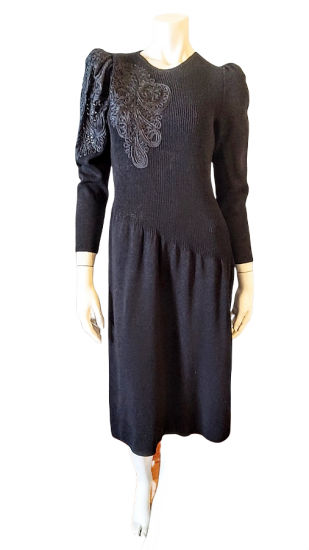 70s black knit dress 4- designer.png