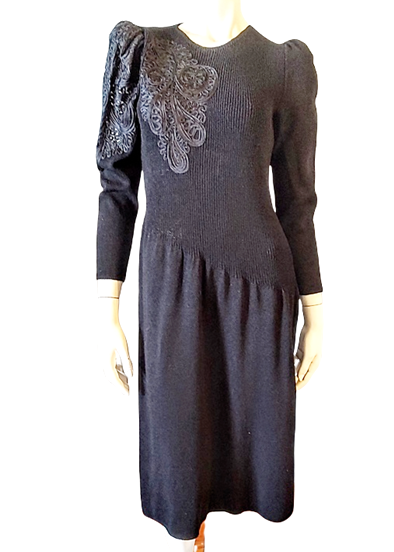 70s black knit dress  lace inserts designer 7.png